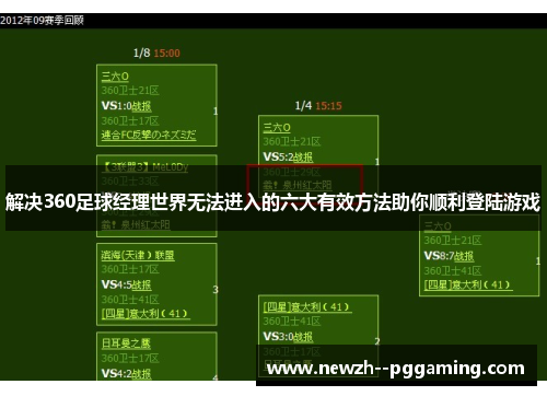 解决360足球经理世界无法进入的六大有效方法助你顺利登陆游戏 解决360足球经理世界无法进入的六大有效方法助你顺利登陆游戏